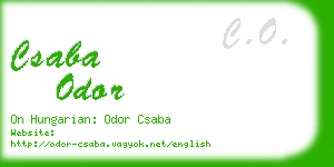 csaba odor business card